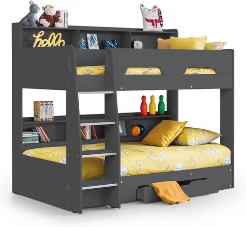 Grey wooden single children - wooden,