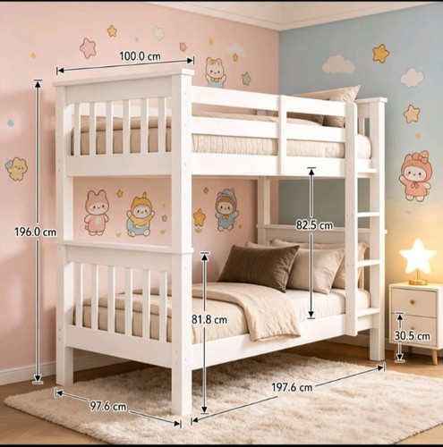 Wooden bunk bed single - bed, –