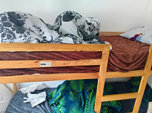 Single wooden bunk bed - wooden,
