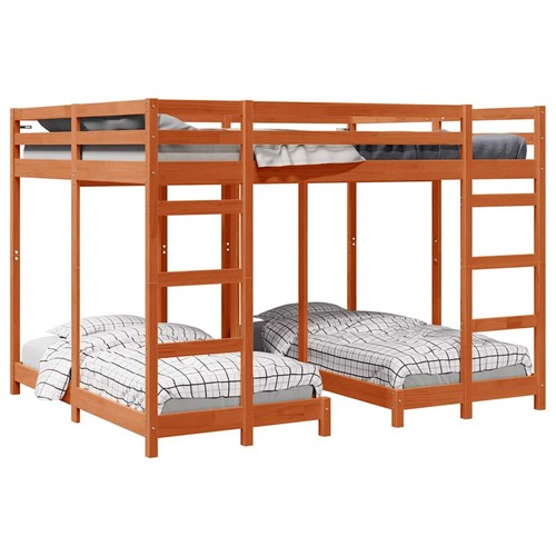 Triple bunk bed frame - bunk, solid