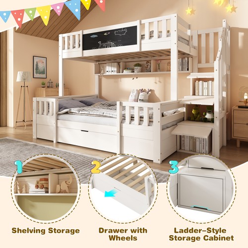 Kids bunk bed 3ft over - over, double