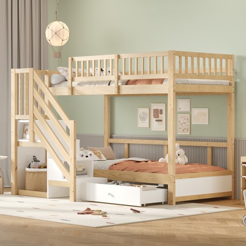Wooden bunk bed 3ft - bunk, single