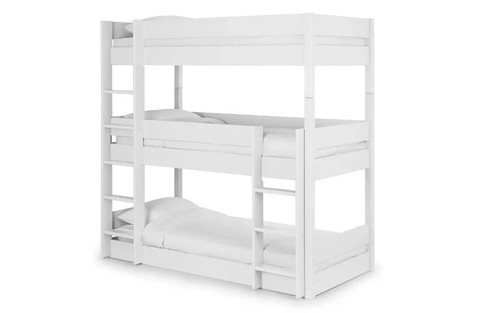 White triple bunk bed trion - bunk,