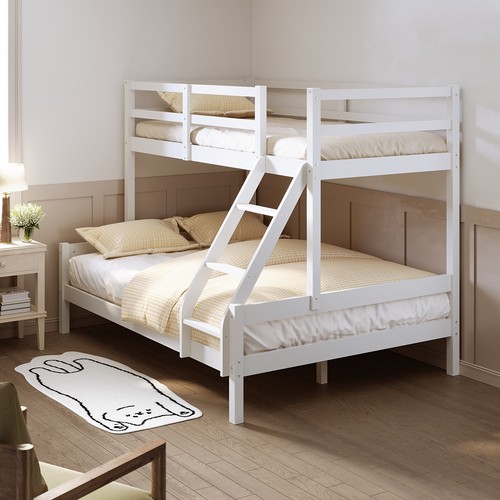 Solid pine wood triple bunk - pine,