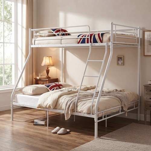 Classic white triple - bunk, bed
