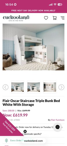Triple bunk bed with single - bed,