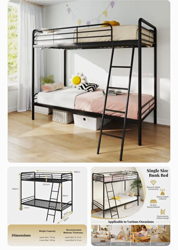 Castway black metal - black, bed