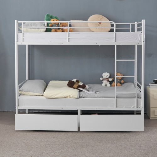 White 3ft metal bunk bed - metal, frame