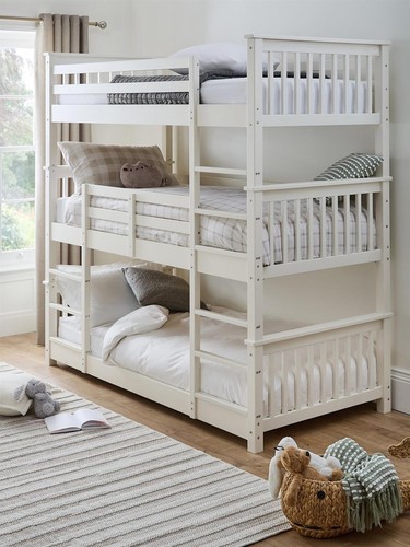 Novara white triple bunk bed - novara,