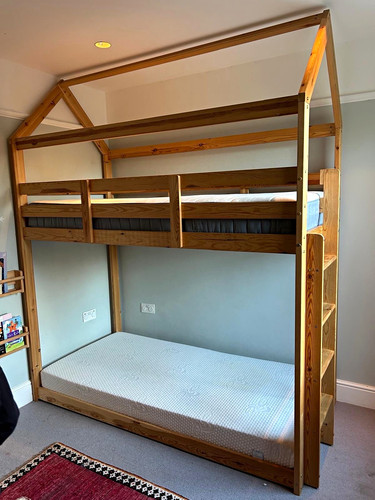 Wooden single bunk bed frame - single,