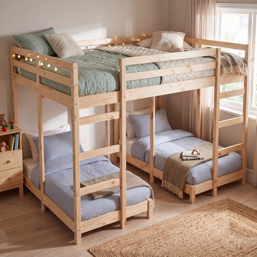 Triple bunk bed 140x200cm - bed,