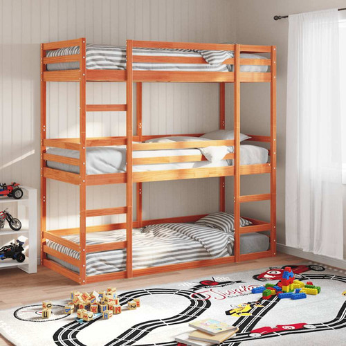 Triple bunk bed - , brown